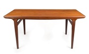 A Danish teak draw-leaf extension dining table, circa 1960, 74cm high, 170cm wide, 89cm deep