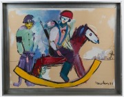 JOHN HOWLEY (1931-2020), (the rocking horse), oil on board, signed lower right "Howley, '83", 75 x 100cm, 87 x 112cm overall - 2