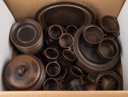 ARABIA WARE Finnish brown stoneware dinner ware, (81 pieces)