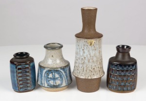 Four vintage assorted Danish vases, the largest 24cm high