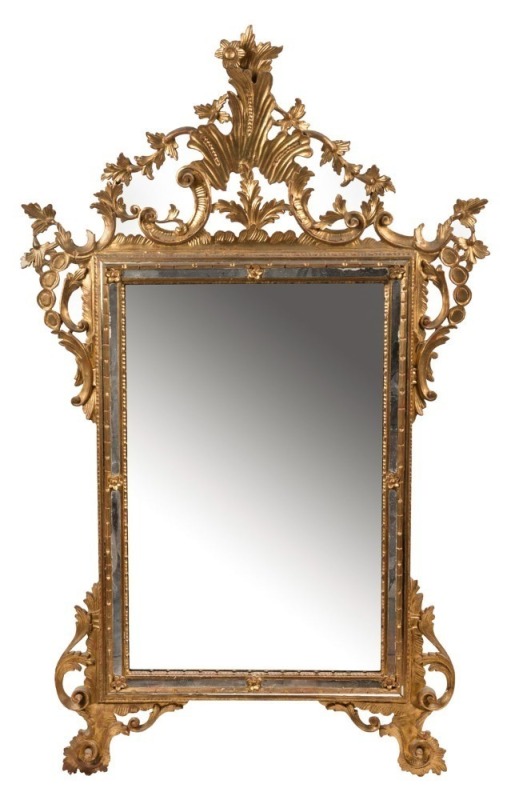 A Chippendale style ornate gilt frame mirror, 20th century, 150 x 81cm