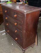 An Australian cedar five drawer chest, 19th century, ​​​​​​​107cm high, 103cm wide, 40cm deep - 2
