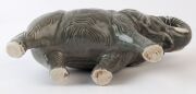 BENDIGO POTTERY Elephant statue with raised trunk, 18cm high, 32cm long - 3