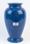 REGAL MASHMAN pair of blue glazed mantel vases,  incised mark "Regal Mashman, 22", ​​​​​​​29cm high - 7