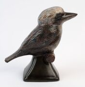 BENDIGO POTTERY "Waverley Ware" brown glazed kookaburra statue, 23cm high - 2