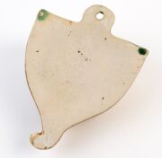 BENDIGO POTTERY, two green and brown glazed wall pockets, 20cm high   - 4