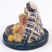 VALERIA CORRELL "Seated Arab" pottery statue, ​​​​​​​14.5cm high - 4