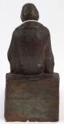 OLA COHN figural pottery bookend of the scholar, incised "Ola Cohn", 27cm high - 3