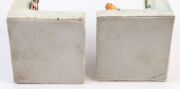 ARTIST UNKNOWN pair of ceramic bookends with Red Robin and floral decoration, ​​​​​​​14cm high - 4