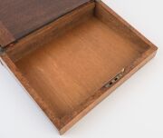 An antique Australian writing box, burl musk and cedar, Tasmanian origin, 19th century, 15cm high, 35.5cm wide, 26.5cm deep - 12
