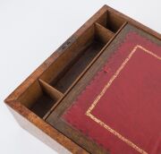 An antique Australian writing box, burl musk and cedar, Tasmanian origin, 19th century, 15cm high, 35.5cm wide, 26.5cm deep - 13
