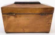 An antique tea caddy with huon pine veneer finish, 19th century, ​​​​​​​12.5cm high, 20cm wide, 11cm deep - 4