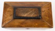 An antique tea caddy with huon pine veneer finish, 19th century, ​​​​​​​12.5cm high, 20cm wide, 11cm deep - 6