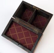 An antique tea caddy with huon pine veneer finish, 19th century, ​​​​​​​12.5cm high, 20cm wide, 11cm deep - 8