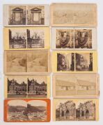 Collection of assorted stereo cards, including Australian, British and novelty cards, 19th century. 60+ cards. Of note: Gold diggings Australia, Mt Macedon, "Traveller Sleeping in Mia Mia", Hanging Rock Melbourne, "On the Campaspie", "Campaspie Falls" and - 6