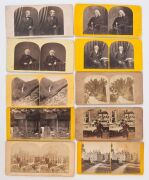 Collection of assorted stereo cards, including Australian, British and novelty cards, 19th century. 60+ cards. Of note: Gold diggings Australia, Mt Macedon, "Traveller Sleeping in Mia Mia", Hanging Rock Melbourne, "On the Campaspie", "Campaspie Falls" and - 12