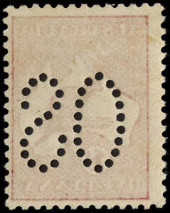 1d Red (Die 1), perforated Large OS, with pronounced offset on gummed side. MLH. BW:2ba/cb.