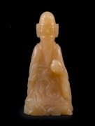 A Chinese carved stone statue of an immortal, 19th/20th century, ​​​​​​​19cm high - 2