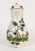 An antique French tin glazed earthenware coffee pot and cover, 18th century, ​​​​​​​24cm high - 2