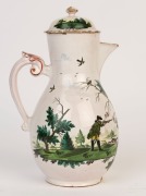 An antique French tin glazed earthenware coffee pot and cover, 18th century, ​​​​​​​24cm high - 3