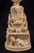 "THE GOOD PASTOR" Goanese carved ivory statue, circa 1650, 23cm high PROVENANCE: Private collection Melbourne, Blaine Collection, Hobart (1981), Spode Collection, Hobart (1952-1981), deaccessioned by the National Archaeological Museum, Naples, Italy. - 2