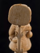 "THE GOOD PASTOR" Goanese carved ivory statue, circa 1650, 23cm high PROVENANCE: Private collection Melbourne, Blaine Collection, Hobart (1981), Spode Collection, Hobart (1952-1981), deaccessioned by the National Archaeological Museum, Naples, Italy. - 11