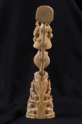 "THE GOOD PASTOR" Goanese carved ivory statue, circa 1650, 23cm high PROVENANCE: Private collection Melbourne, Blaine Collection, Hobart (1981), Spode Collection, Hobart (1952-1981), deaccessioned by the National Archaeological Museum, Naples, Italy. - 13