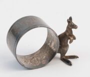 Four assorted silver plated Australiana napkin rings,19th and early 20th century, ​​​​​​​the largest 5.5cm high - 2