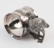 Four assorted silver plated Australiana napkin rings,19th and early 20th century, ​​​​​​​the largest 5.5cm high - 4