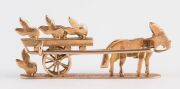 AUGUST BRUNKHORST of Adelaide, antique 15ct gold "Donkey & Cart" brooch set with seed pearls, coral, and ruby", circa 1910. 5cm wide, 7.4 grams total - 3