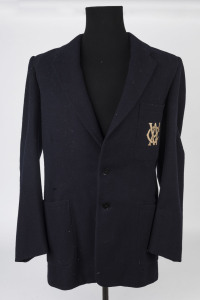 VICTORIA - STATE BLAZER: for unknown player, in dark navy blue with embroidered 'VCA' on pocket, made by Ellinson, c.1950s.