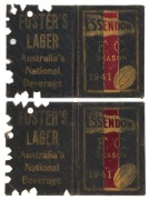 ESSENDON: 1941 Member's Season Tickets (2) CONSECUTIVELY NUMBERED '3142' & '3143'' (scarce thus) with Fixture List & holes punched for each game attended. Both in Fair/Good condition. Essendon finished 4th on the VFL ladder, and progressed to the Grand F - 2
