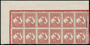 1d Red (Die 2A) upper left corner block of 12 from the left pane, the complete top row of 6 affected by doubling of the horizontal and vertical perforations (and all **); lightly mounted on 2 lower units. MUH/MLH. BW:4b. - $4100+.