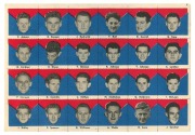 1956 'ARGUS FIRESIDE FOOTBALL': complete unseparated Melbourne team sheet [24/24]. G/VG.