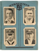 AMALGAMATED PRESS LTD: 1932 "Australian & English Cricket Stars" complete set [32] loosely inserted into special "'Triumph' and 'Champion' Test Match Souvenir Album" showing details of the forthcoming season, including the Ashes ('Bodyline') series; album - 2