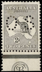 2d Grey, perforated Small OS, JBC Monogram single. Mint. BW:5(2)zc - but unpriced perforated OS. Extremely scarce.