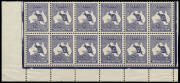 2&frac12;d Indigo, No Monogram block of 12 with margins all 3 sides from the left pane; stamps all MUH. An exceptional rarity. The block of 10 (incorrectly described as 12, in the Gray sale brought US$5250+BP. BW:9(1)z - $9000+.Provenance: Sir Gawaine Baillie, 2