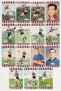 COLES 1954-55 - FOOTSCRAY: group of cards comprising 1954 Series 1 (5), 1954 Series 2 (6) including Ted Whitten action image, and 1955 Series 3 (4, Charlie Sutton creased); corner mount impressions, few wrinkles/blemishes, overall fair to VG. (15).