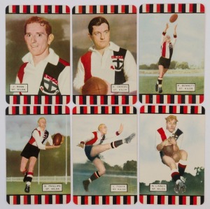 COLES 1954-55 - ST KILDA: group of cards comprising 1954 Series 1 (4) and 1954 Series 2 (2) ; corner mount impressions, overall G/VG. (6).