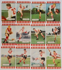 COLES 1954-55 - SOUTH MELBOURNE: group of cards comprising 1954 Series 1 (5) 1954 Series 2 (6) and 1955 Series 3 (1, blemishes); corner mount impressions, overall fair to VG. (12).