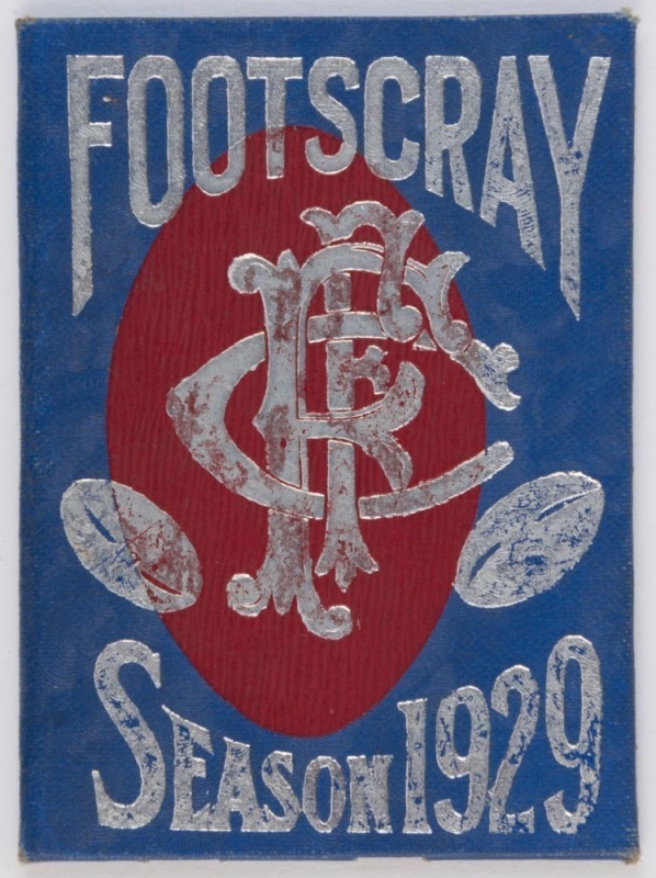 FOOTSCRAY: 1929 Member's Season Ticket with Fixture List and holes punched for games attended; Fair/Good condition.