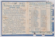 FOOTSCRAY: 1929 Member's Season Ticket with Fixture List and holes punched for games attended; Fair/Good condition. - 2