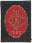 ULVERSTONE F.C. (North-West Football Union, Tasmania): 1925 Member's Season Ticket, with numbered list of home fixture opponents, holes punched for each game attended.