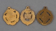 MELBOURNE CRICKET CLUB, membership fobs for 1919-20 (#4253), 1920-21 (#4060) and 1921-22 (#169) all made by Bentley, (3 items). - 2