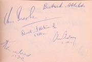 1956 MELBOURNE OLYMPICS: autograph book containing signatures of participants at&nbsp;the 1956 Olympic Games incl. Australia Ian Bruce (long jump), Great Britain Chris Brasher (Gold, 3000m steeplechase), Derek Ibbotson&nbsp;(Bronze) & Chris Chataway&nbsp;(both 5000m); a - 4