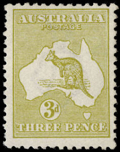 3d Olive (Die 2) Watermark Inverted, fine MLH single. BW:12aa - $1500.