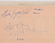 1956 MELBOURNE OLYMPICS: autograph book containing numerous signatures of competitors at 1956 Melbourne Olympics including Australians: BETTY CUTHBERT (bold autograph, Golds 100m, 200m & 400m Relay), KEVIN GOSPER (Silver 400m Relay),&nbsp;Dick Garrard&nbsp;(Silver, - 4