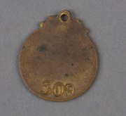 South Australian Cricket Association (Adelaide Oval) 1907-08 bronze & enamel Membership fob. (#309). - 2