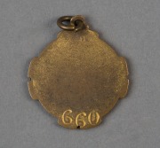 South Australian Cricket Association (Adelaide Oval) 1910-11 bronze & enamel Membership fob. (#660). - 2