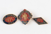 MELBOURNE FOOTBALL CLUB: 1963, 1965 and 1966 Membership badges, (3).